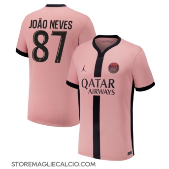 Paris Saint-Germain Joao Neves #87 Maglia Gara Terza Repliche 2024-25 Maniche Corte